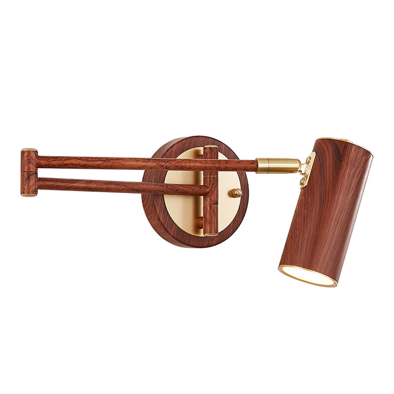 1-Licht-Zylinderwandbeleuchtung moderner Metallwandmontageleuchte in Braun