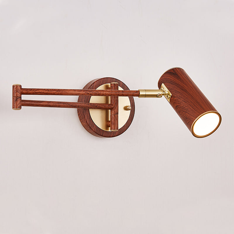 1-Licht-Zylinderwandbeleuchtung moderner Metallwandmontageleuchte in Braun