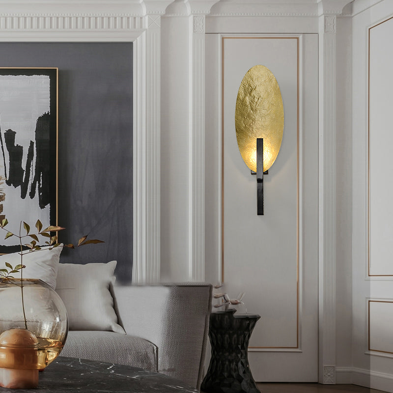 Lámparas de pared geométrica de metal Estilo moderno 1 Luz de luz Luz de luz en oro