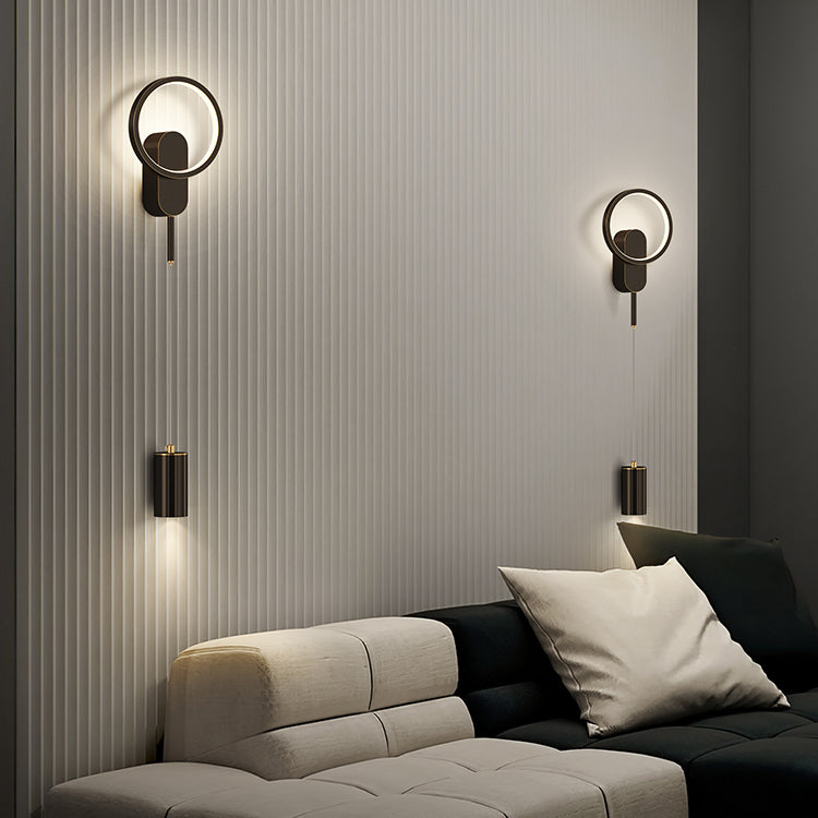 Lámparas de pared LED geométrica de metal estilo moderno de estilo múltiple luminos