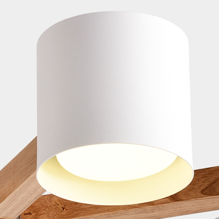 Nordic Modern Style Chandelier Lighting Fixtures Cylinder Wood Chandelier Lights