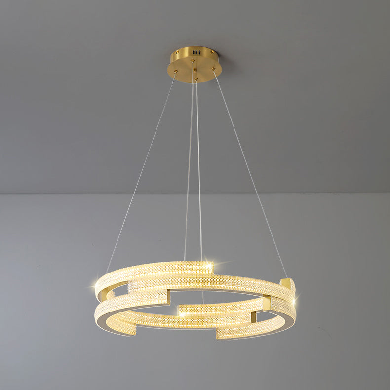Contemporary Luxury LED Pendant Light Metal Linear Chandelier for Living Room