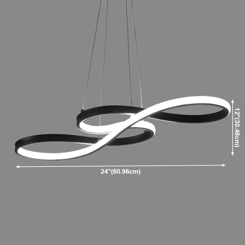 Twist Chandelier Pendant Light Modern Metal Chandelier for Dining Room