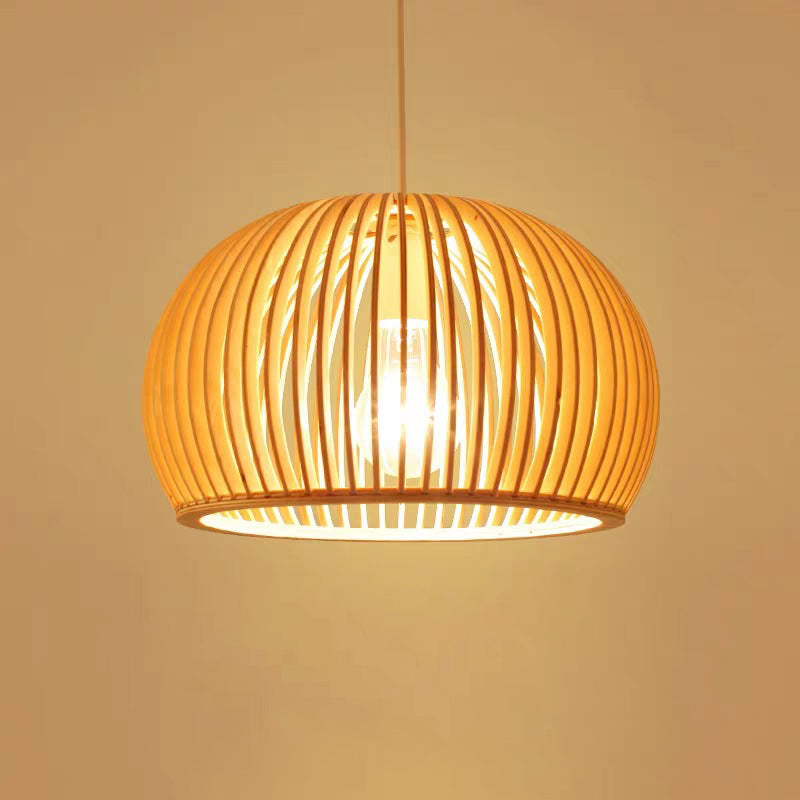 Moderne minimalistische Single Hanging Lampe Holz geometrische Anhängerlicht in der Holzfarbe