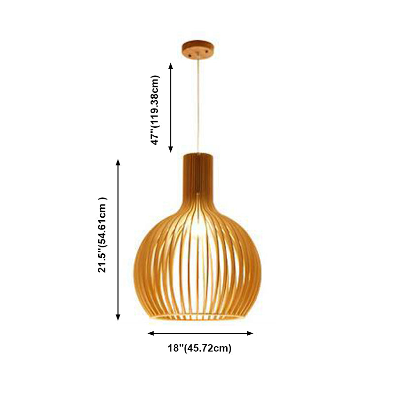 Moderne minimalistische Single Hanging Lampe Holz geometrische Anhängerlicht in der Holzfarbe