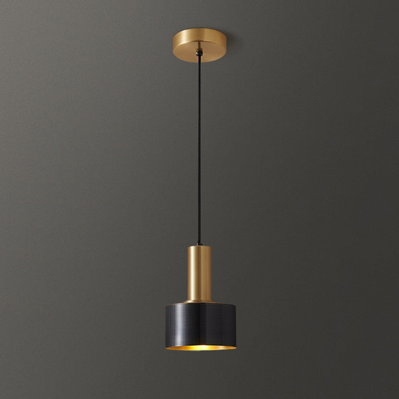 Moderne künstlerische zylindrische Hanglampe Kupfer -Einzelheizlicht für Schlafzimmer