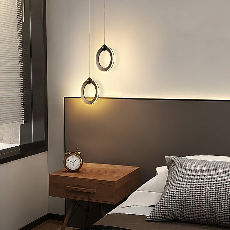 Acryl cirkelvormige LED -hangende lamp in moderne minimalistische stijl aluminium hanglamp voor slaapkamer