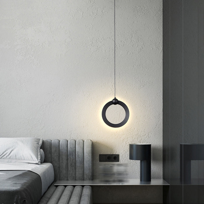 Acryl cirkelvormige LED -hangende lamp in moderne minimalistische stijl aluminium hanglamp voor slaapkamer
