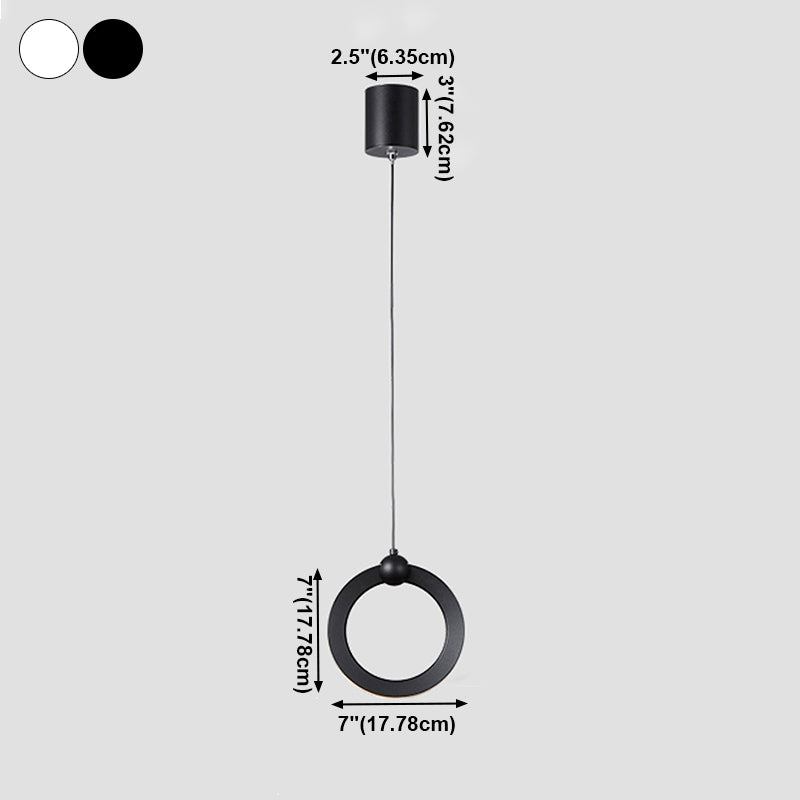 Acryl cirkelvormige LED -hangende lamp in moderne minimalistische stijl aluminium hanglamp voor slaapkamer