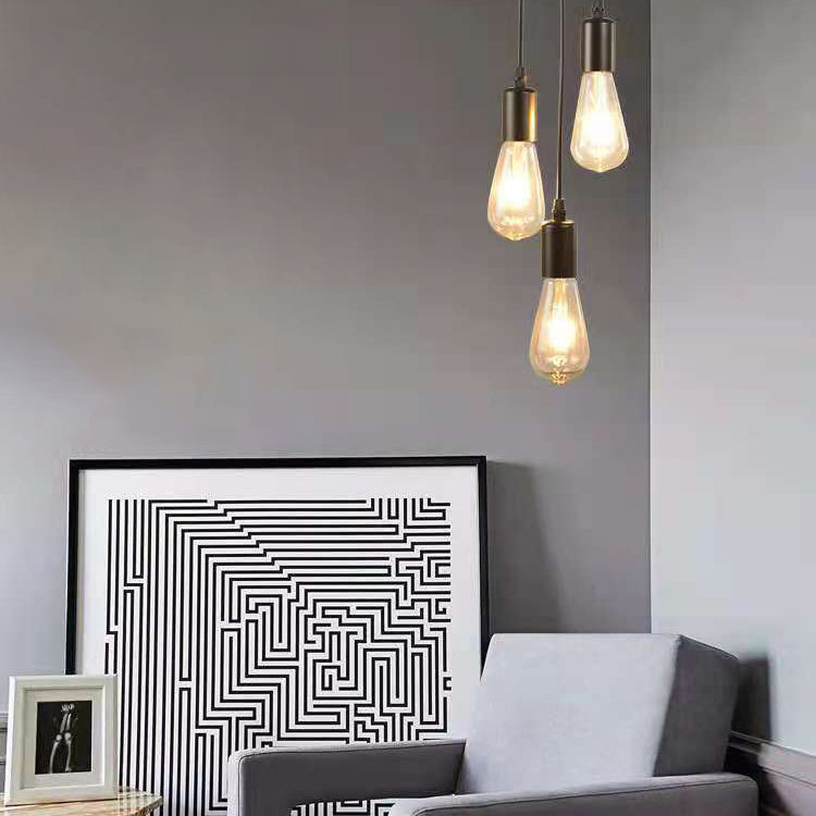 Lampada sospesa a 3 luci vintage industriale Light a sospensione in ferro battuto per spazi interni