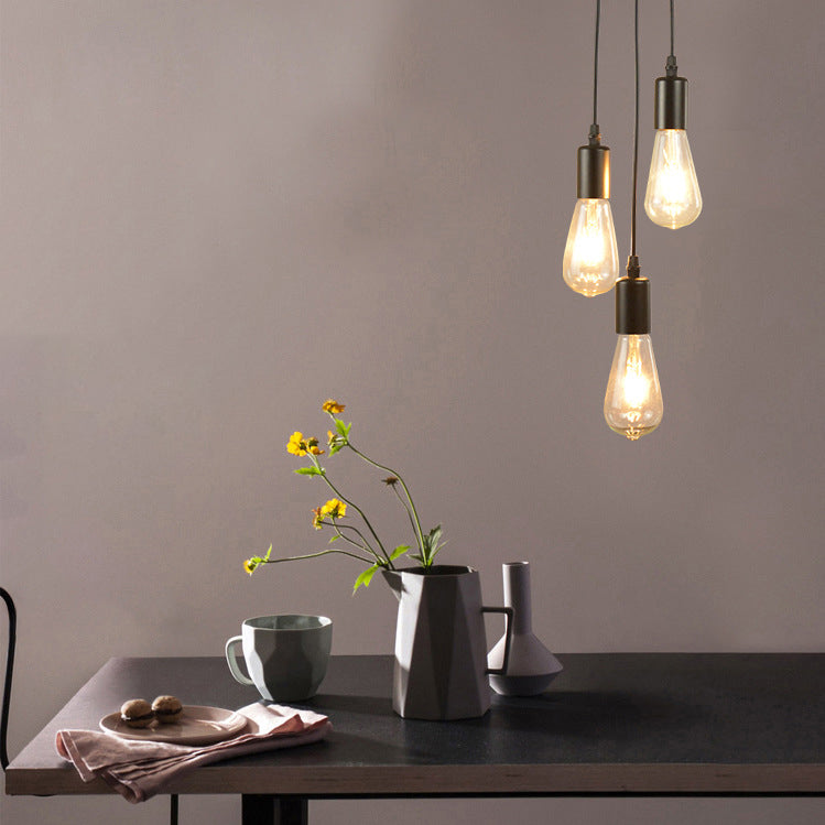 Lampada sospesa a 3 luci vintage industriale Light a sospensione in ferro battuto per spazi interni