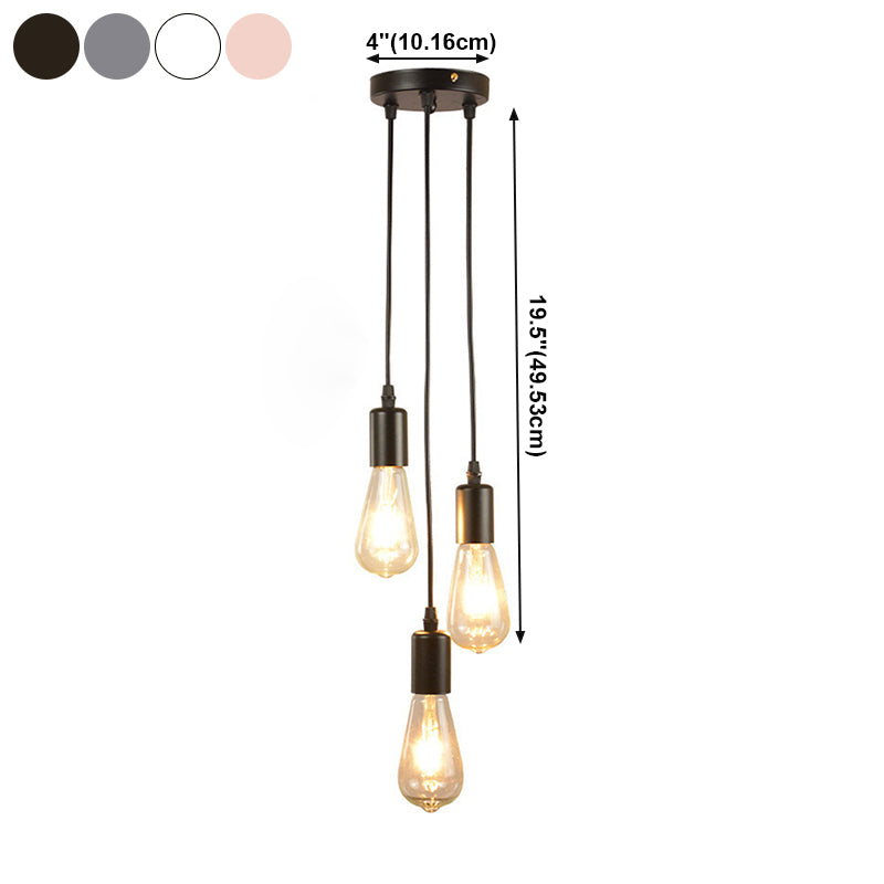 Lampada sospesa a 3 luci vintage industriale Light a sospensione in ferro battuto per spazi interni