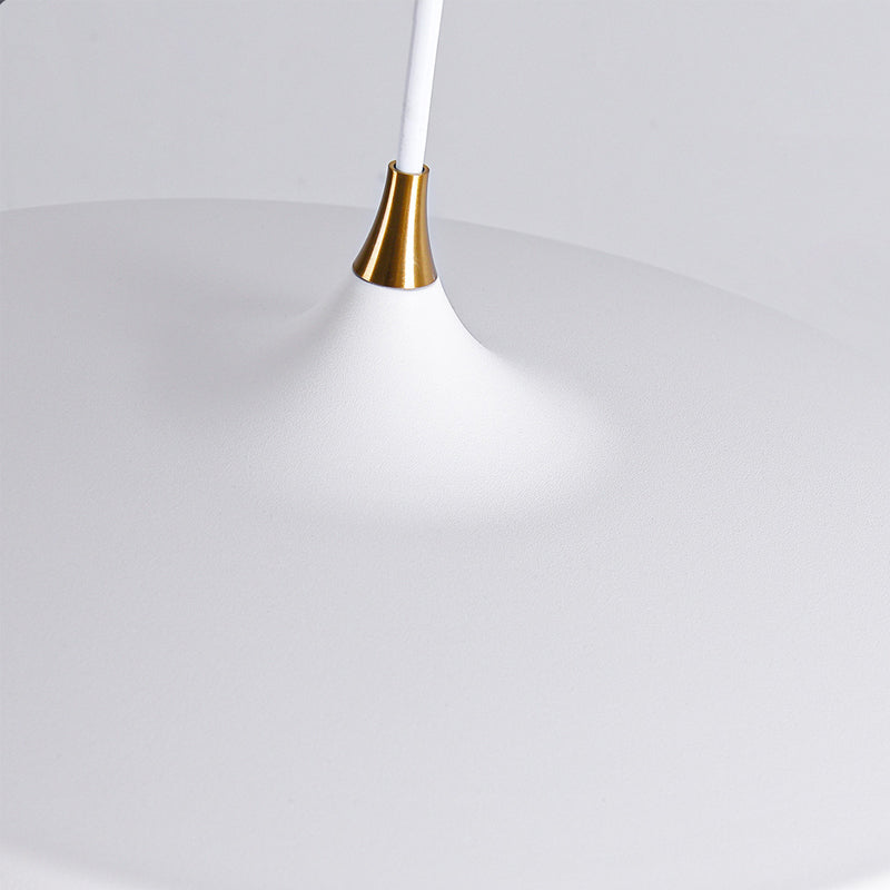 Moderne minimalistische LED -hangende lamp gelakte ijzeren schotel hanglamp met acrylschaduw