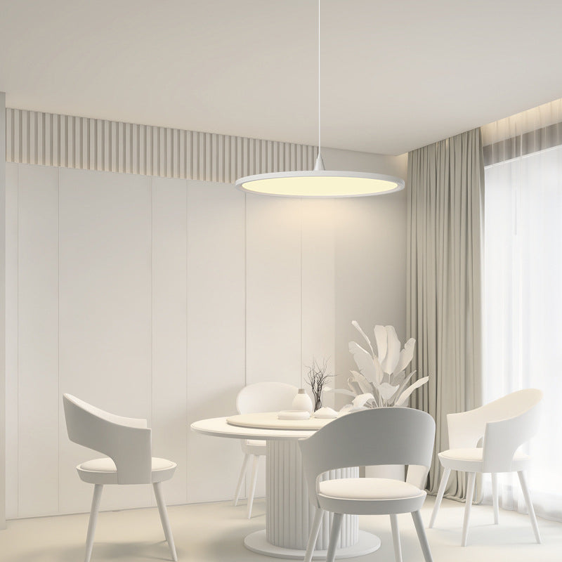 Acrylkreiskreis LED -Anhänger Licht in moderner Einfachheit lackiertes Aluminiumhängelampe für Schlafzimmer