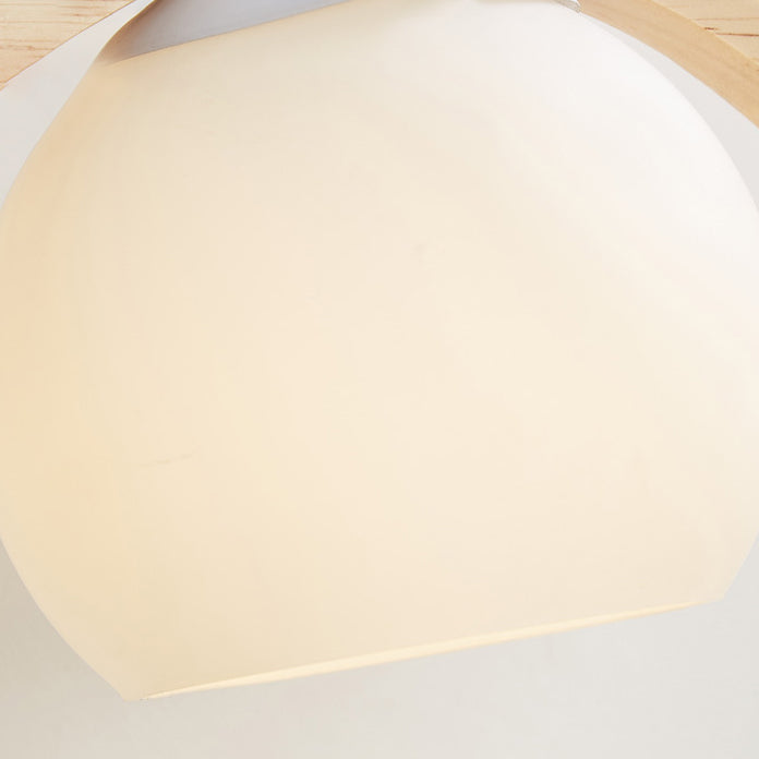 Moderne kreative hängende Lampe Holzkugel Anhänger Licht mit weißem Glasschatten