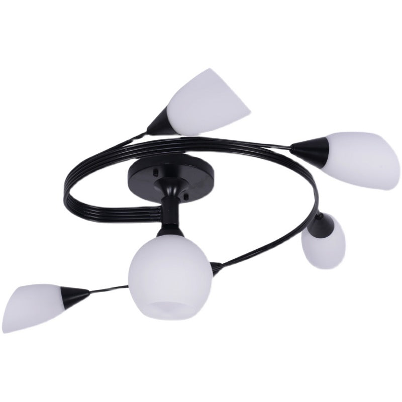 Traditional Globe Ceiling Light Surface Flush Mount Light with Glass Shade for Living Room