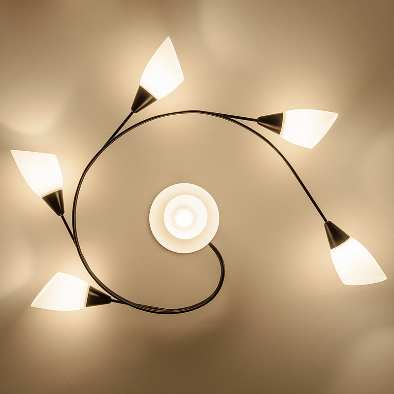 Traditional Globe Ceiling Light Surface Flush Mount Light with Glass Shade for Living Room