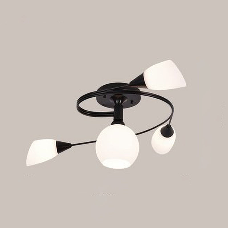Traditional Globe Ceiling Light Surface Flush Mount Light with Glass Shade for Living Room