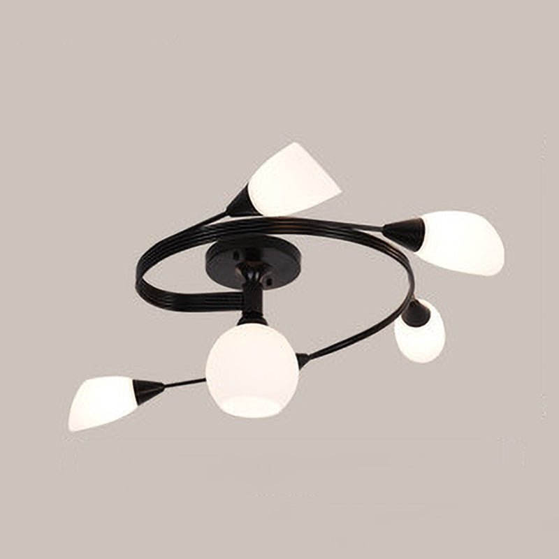 Traditional Globe Ceiling Light Surface Flush Mount Light with Glass Shade for Living Room