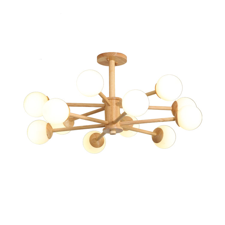 Beige Chandelier Light Fixtures Modern Multi-Head Hanging Pendant Lamps for Living Room