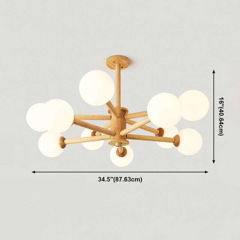 Beige Chandelier Light Fixtures Modern Multi-Head Hanging Pendant Lamps for Living Room