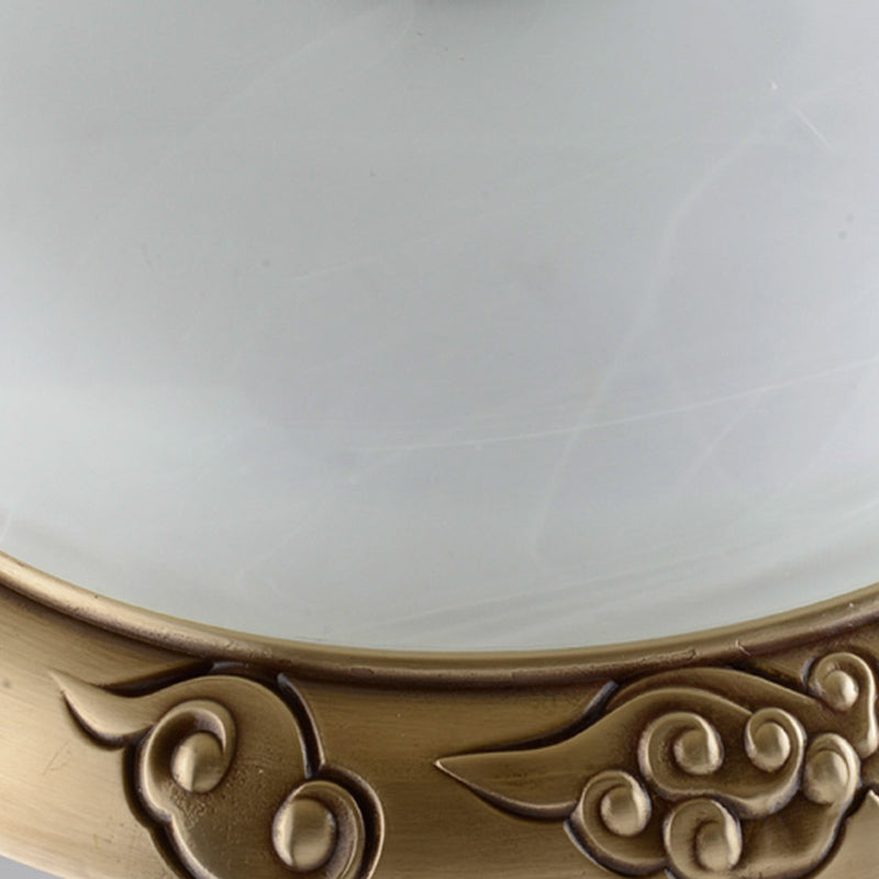 Plafonnier géométrique en verre blanc, Style traditionnel, plafonnier pour chambre à coucher