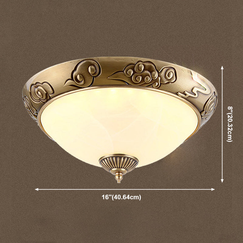 Plafonnier géométrique en verre blanc, Style traditionnel, plafonnier pour chambre à coucher