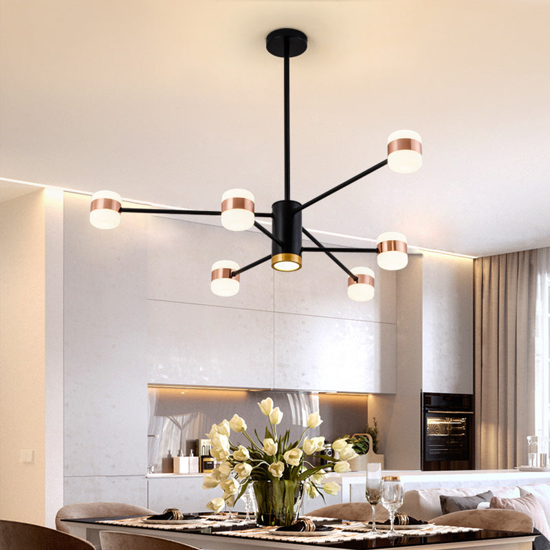 Rose Gold Sputnik Chandelier Postmodern LED Acrylic Pendant Light Fixture
