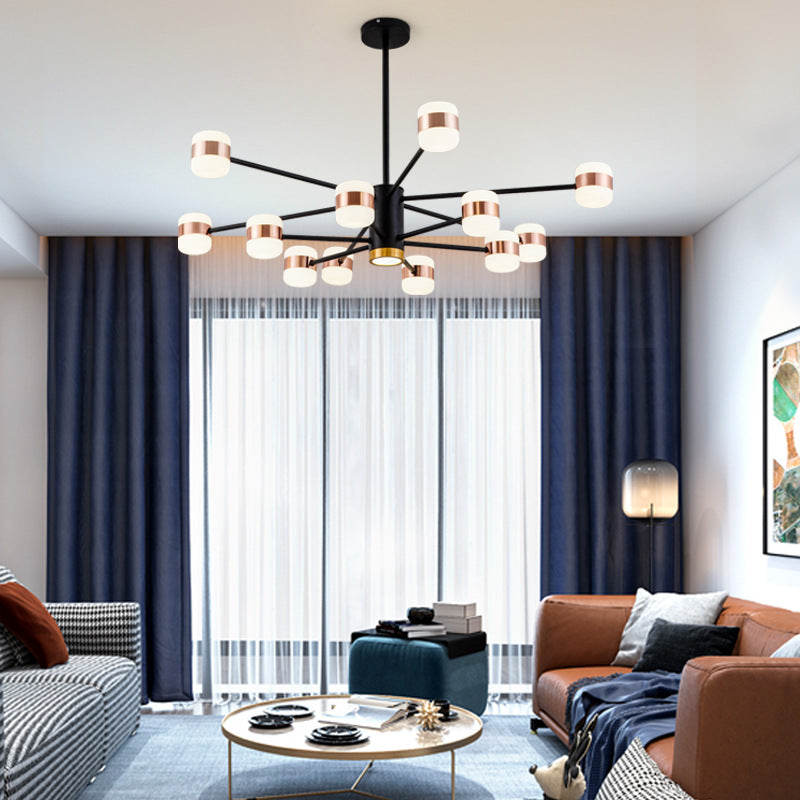 Rose Gold Sputnik Chandelier Postmodern LED Acrylic Pendant Light Fixture