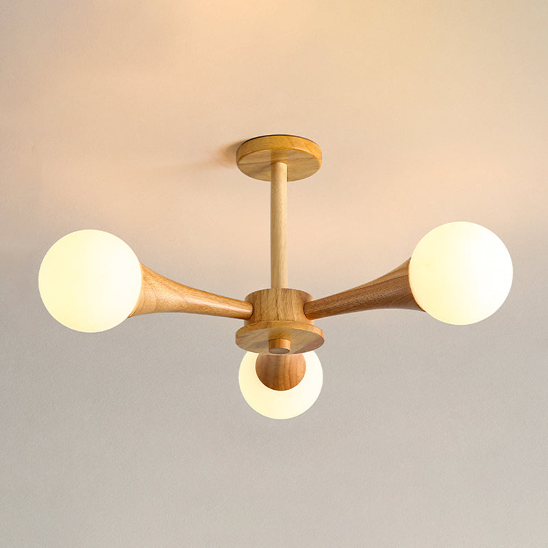 Globe Chandelier Light Fixtures Modern Multi-Head Hanging Pendant Lights with White Glass Shade