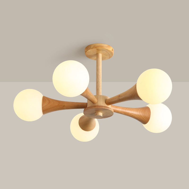 Globe Chandelier Light Fixtures Modern Multi-Head Hanging Pendant Lights with White Glass Shade