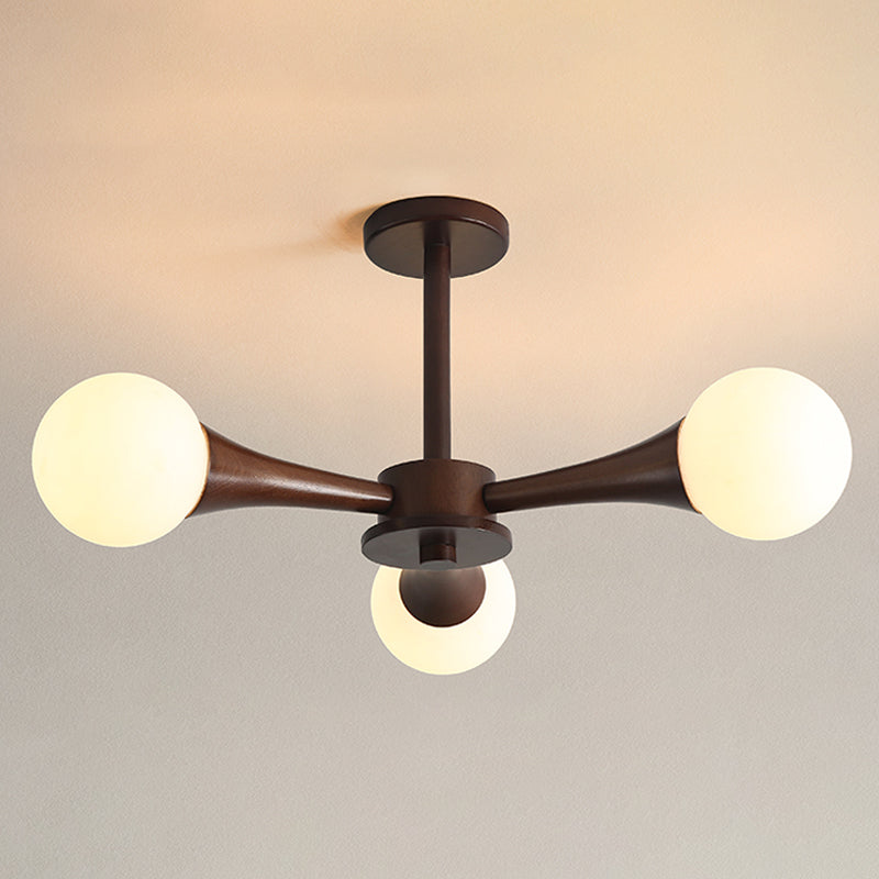 Globe Chandelier Light Fixtures Modern Multi-Head Hanging Pendant Lights with White Glass Shade