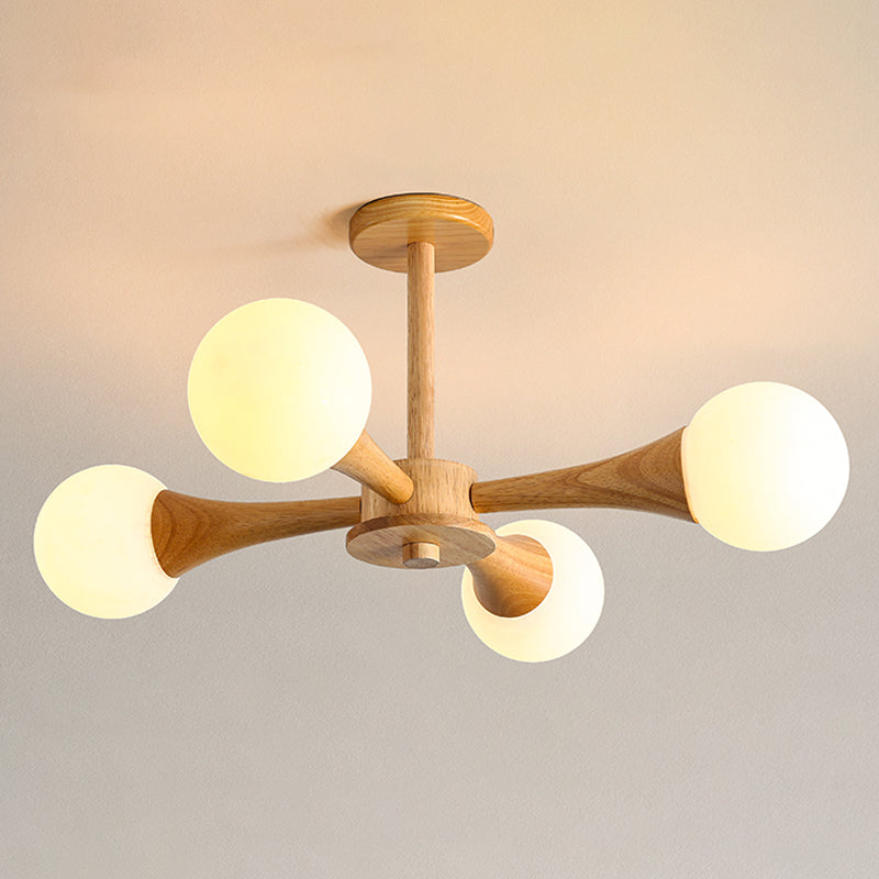 Globe Chandelier Light Fixtures Modern Multi-Head Hanging Pendant Lights with White Glass Shade