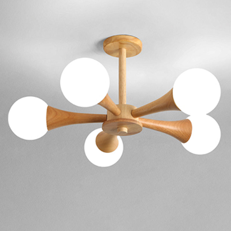 Globe Chandelier Light Fixtures Modern Multi-Head Hanging Pendant Lights with White Glass Shade