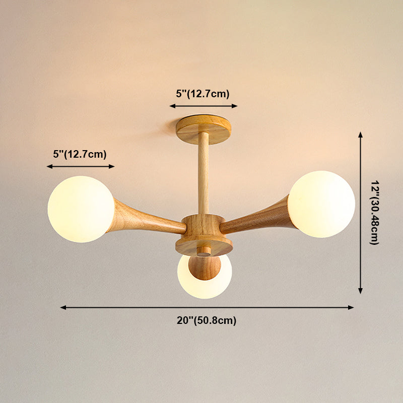 Globe Chandelier Light Fixtures Modern Multi-Head Hanging Pendant Lights with White Glass Shade