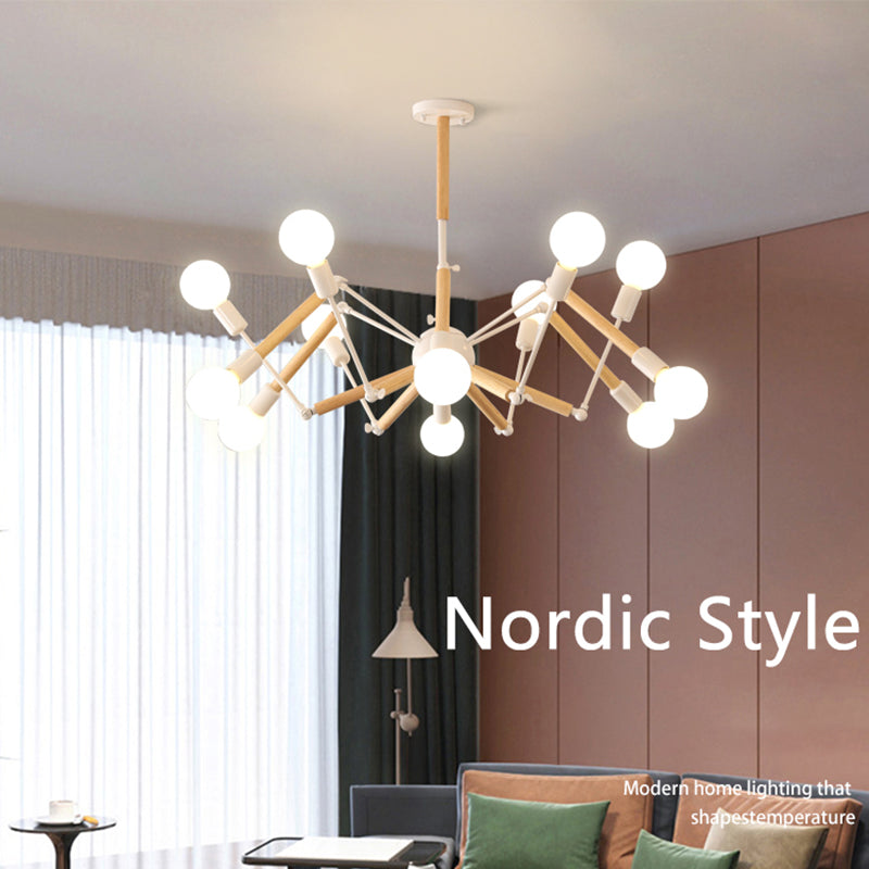Spider Chandelier Light Fixtures Modern Multi-Head Hanging Pendant Lamps for Living Room