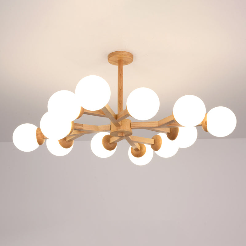 Globe Chandelier Light Fixtures Modern Multi-Head Hanging Pendant Lamps with White Glass Shade