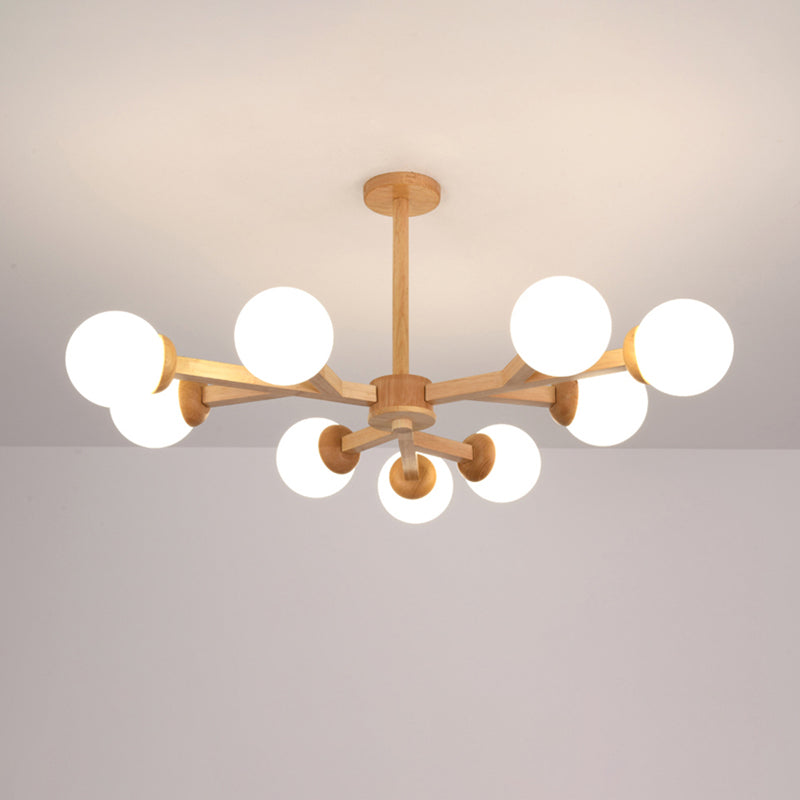 Globe Chandelier Light Fixtures Modern Multi-Head Hanging Pendant Lamps with White Glass Shade