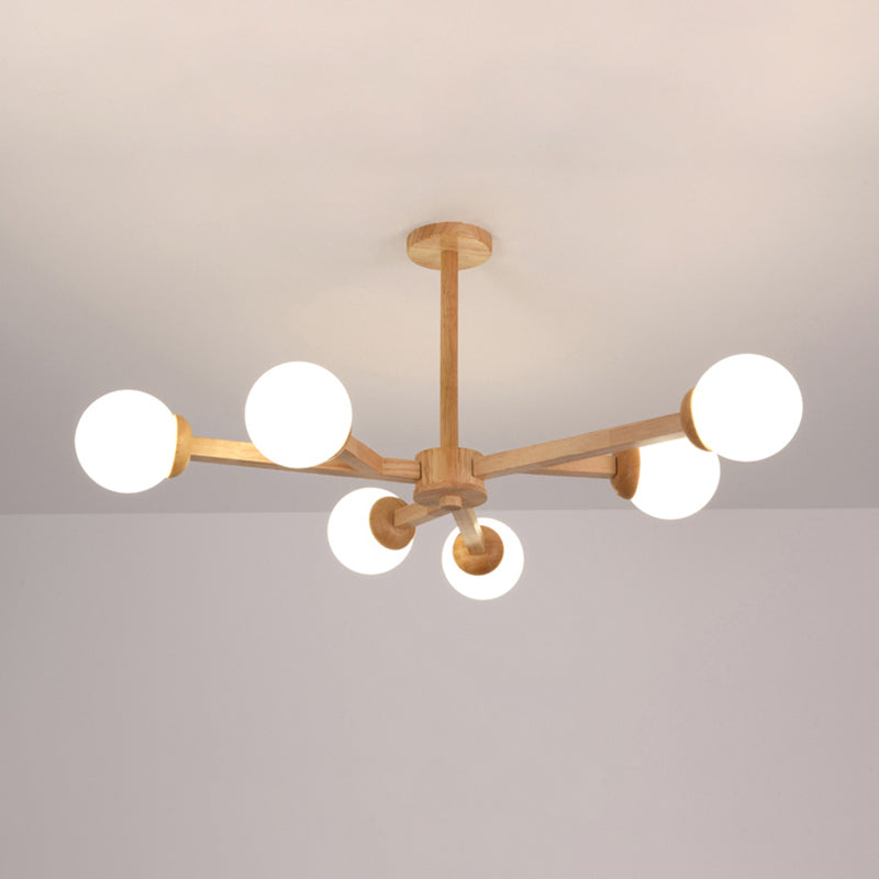 Globe Chandelier Light Fixtures Modern Multi-Head Hanging Pendant Lamps with White Glass Shade