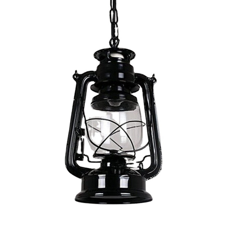 Industrial Hanging Light Fixture Metal 1 Light Indoor Pendants Light with Clear Glass Shade