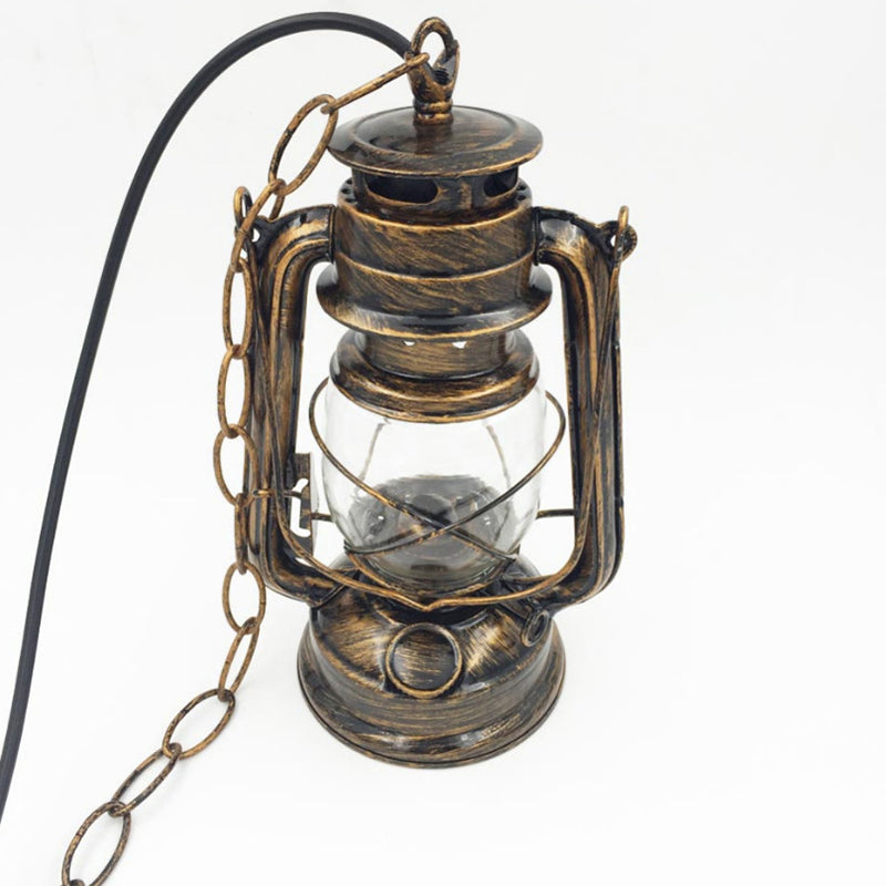 Industrial Hanging Light Fixture Metal 1 Light Indoor Pendants Light with Clear Glass Shade