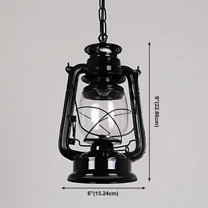 Industrial Hanging Light Fixture Metal 1 Light Indoor Pendants Light with Clear Glass Shade