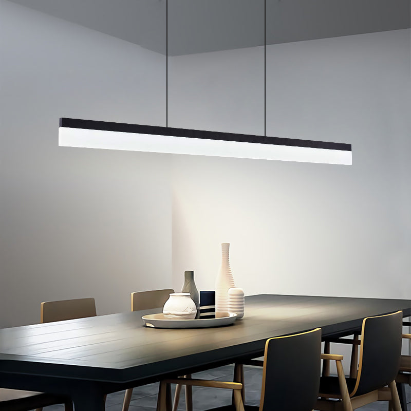 Nordic Modern Island Light LED Simple Rectangle Aluminum Pendant Light Fixture