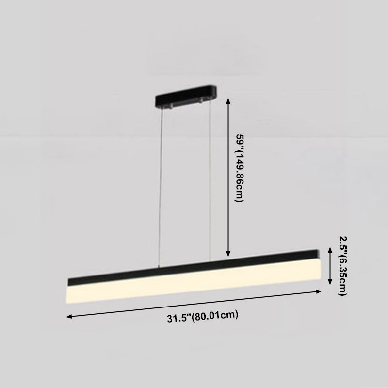 Nordic Modern Island Light LED Simple Rectangle Aluminum Pendant Light Fixture