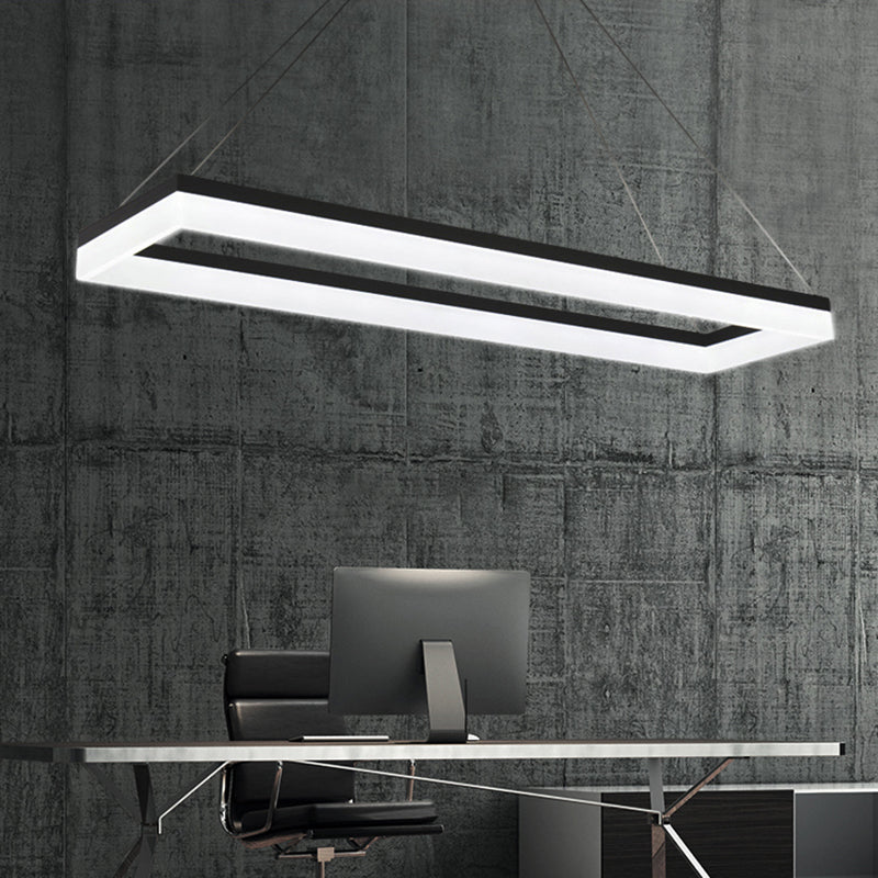 Nordic Modern Hanging Light Office LED Einfache Rechteck -Anhängerleuchte