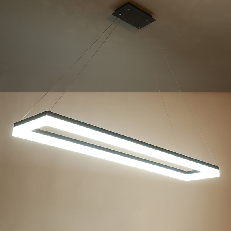 Nordic Modern Hanging Light Office LED Einfache Rechteck -Anhängerleuchte