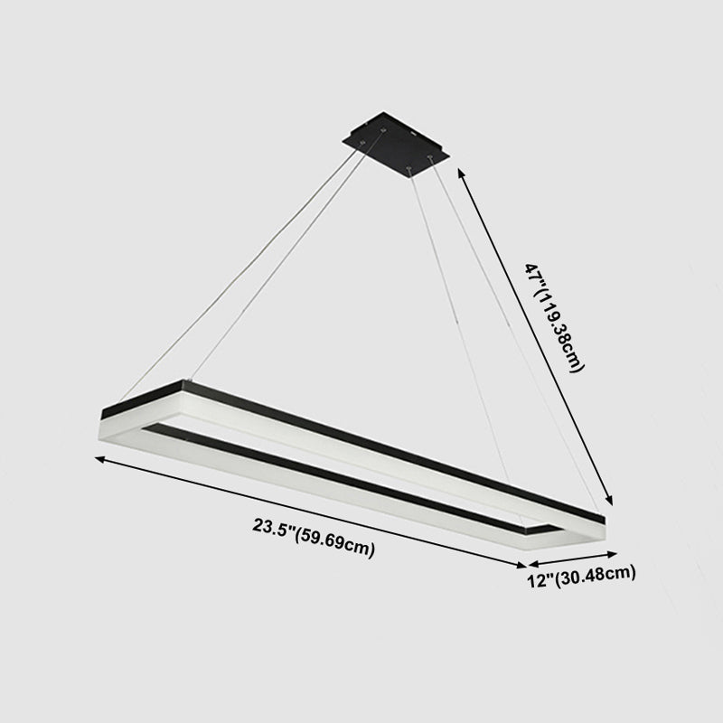 Nordic Modern Hanging Light Office LED Einfache Rechteck -Anhängerleuchte