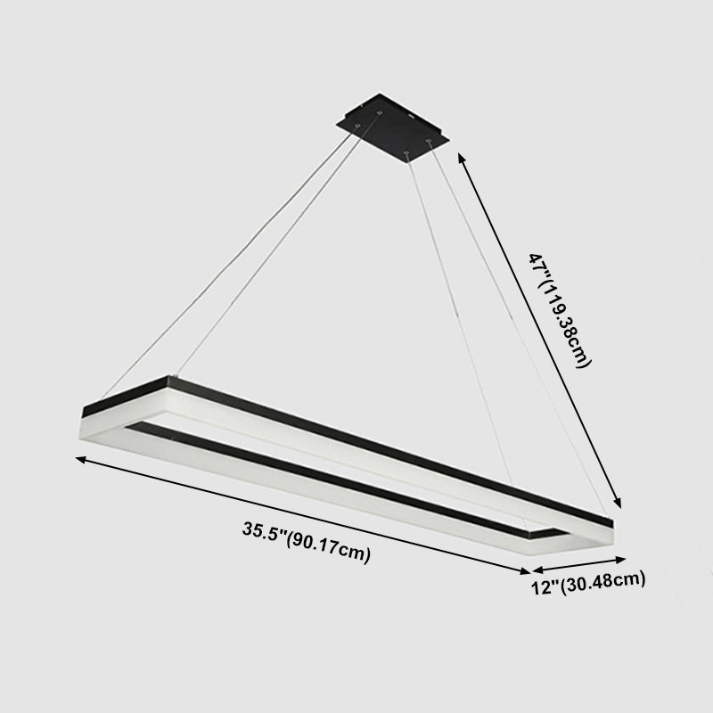 Nordic Modern Hanging Light Office LED Einfache Rechteck -Anhängerleuchte