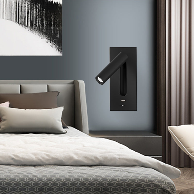 Lampada montata a parete a parete a parete in metallo contemporaneo per la lampada di lettura del letto per camera da letto