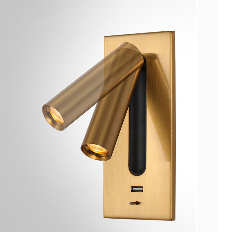 Lampada montata a parete a parete a parete in metallo contemporaneo per la lampada di lettura del letto per camera da letto